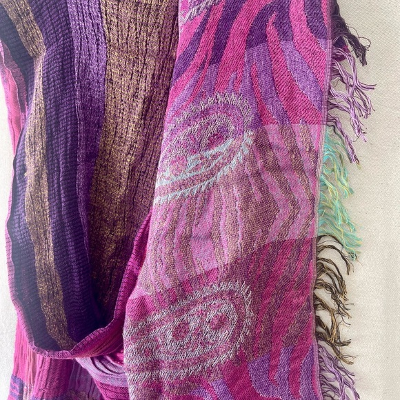 Elegant Pink and Purple Wrap/scarf Free Trade Item - Picture 5 of 11